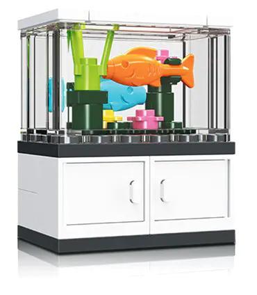 bộ lắp ghép Bể Cá Cảnh Mini JIESTAR 59217 cho bé gái 6 tuổi, mô hình trang trí bàn học giá rẻ.
