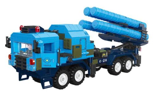 bộ lắp ghép Hệ Thống Tên Lửa Phòng Không Hồng Kỳ 9 JIESTAR 61025 góc nghiêng, mô hình quân sự chân thực cho bé trai 6 tuổi, giá tốt