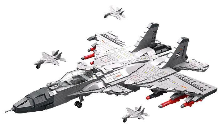 Bộ lắp ghép Máy bay chiến đấu J-15 JIESTAR 61056, mô hình máy bay chiến đấu J-15 chân thực, 1386 chi tiết, cho bé trai 8 tuổi, giá tốt
