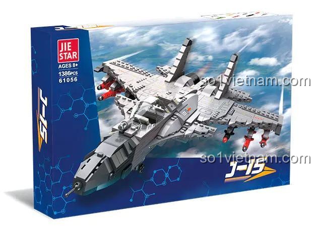 Hộp đồ chơi lắp ráp JIESTAR 61056 Máy bay chiến đấu J-15, mô hình máy bay tiêm kích J-15, 1386 mảnh ghép, cho bé trai 8 tuổi, giá tiết kiệm