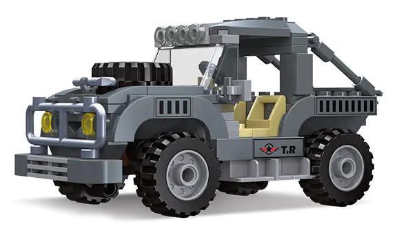 Mô hình xe jeep chiến đấu JIESTAR 61109 sau khi lắp ráp hoàn chỉnh, thiết kế hầm hố, phù hợp cho bé trai trên 6 tuổi.