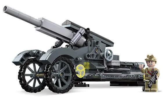 Mô hình đồ chơi mô hình JIESTAR 61112 Pháo Lựu Tầm Xa Hạng Nặng cùng lính pháo thủ, món quà giá rẻ cho bé trai 6 tuổi.