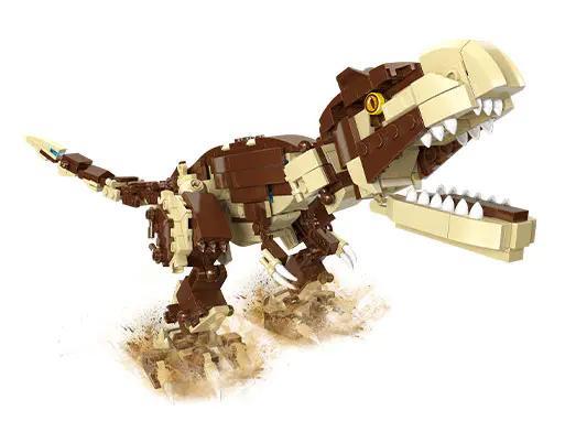 Bộ lắp ghép JIESTAR 87010 Khủng long bạo chúa nâu kem, đồ chơi mô hình khủng long cho bé trai 6 tuổi, giá tốt