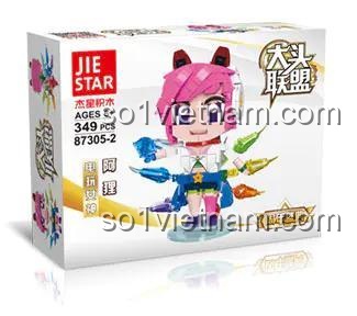 Hộp đồ chơi lắp ráp JIESTAR 87305-2 Điện Văn Nữ Thần Ahri, mô hình Ahri Liên Minh Huyền Thoại, chất lượng cao