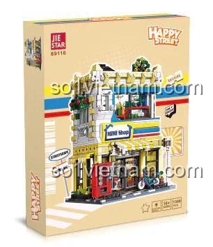 Hộp bộ xếp hình JIESTAR 89116 Cửa hàng tiện lợi Mini, đồ chơi mô hình kiến trúc đường phố cho bé trai bé gái 6 tuổi