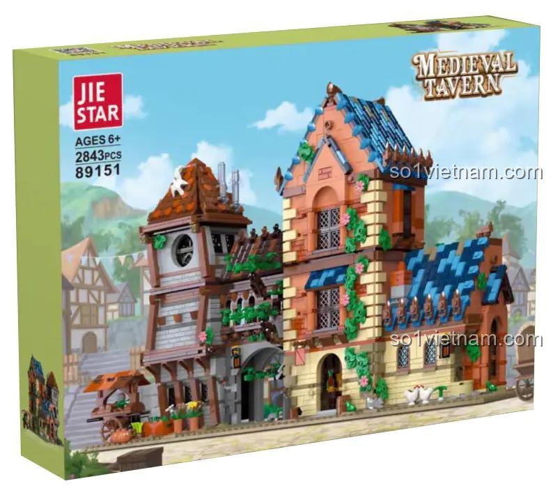 bộ xếp hình 89151 đồ chơi xây dựng Tòa Nhà Trung Cổ, hộp đồ chơi chất lượng cao cho bé trai