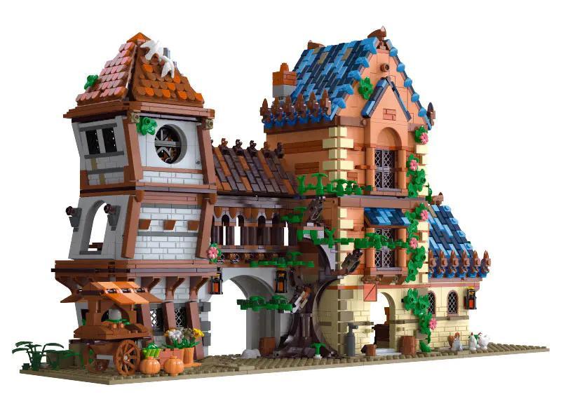 Quán Rượu Trung Cổ JIESTAR Kiến Trúc Trung Cổ 89151, mô hình kiến trúc cổ kính có đèn LED cho bé trai 6 tuổi