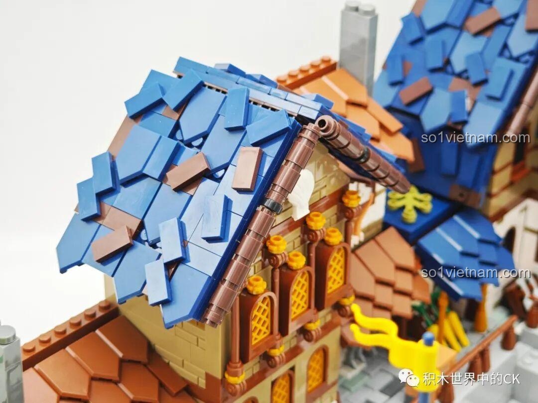 Khu vực bến tàu với hàng hóa của bộ lắp ghép JIESTAR 89152 Cảng Trung Cổ, sống động