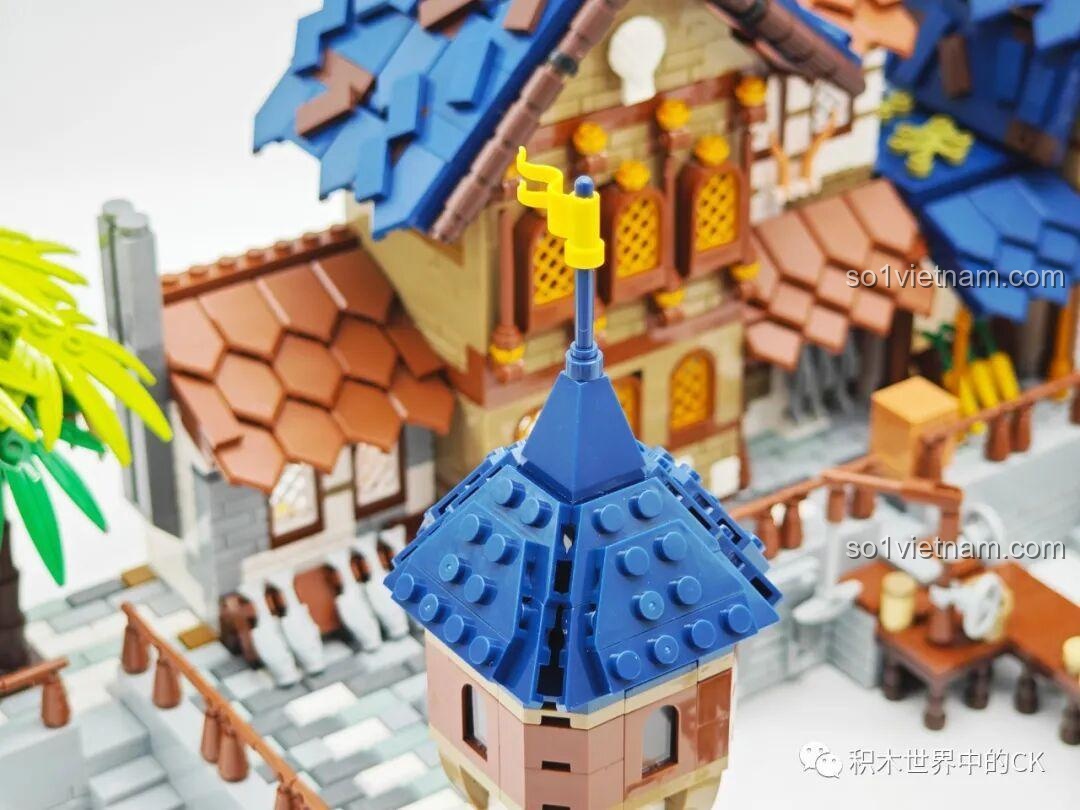 Tháp canh của đồ chơi xây dựng 89152 Cảng Trung Cổ, kiến trúc độc đáo, cho bé trai 6 tuổi