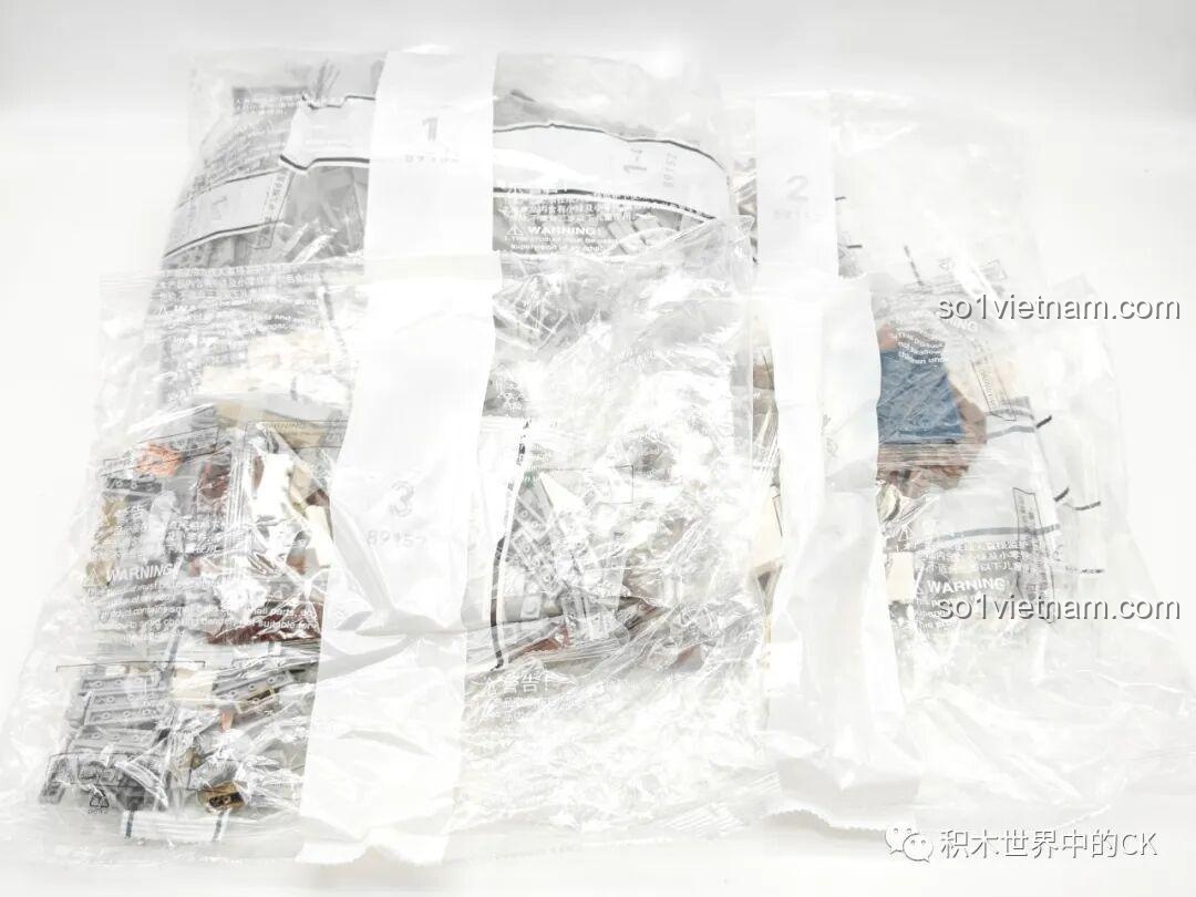 Chi tiết các túi mảnh ghép của đồ chơi mô hình Cảng Trung Cổ JIESTAR 89152, chất lượng tốt