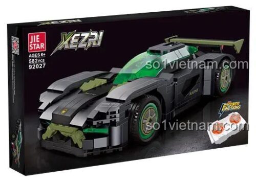 Hộp bộ đồ chơi 92027 JIESTAR Siêu xe Ferrari Xezri, đồ chơi lắp ghép Xe đua Ferrari Xezri có điều khiển từ xa, quà tặng bé trai 6 tuổi