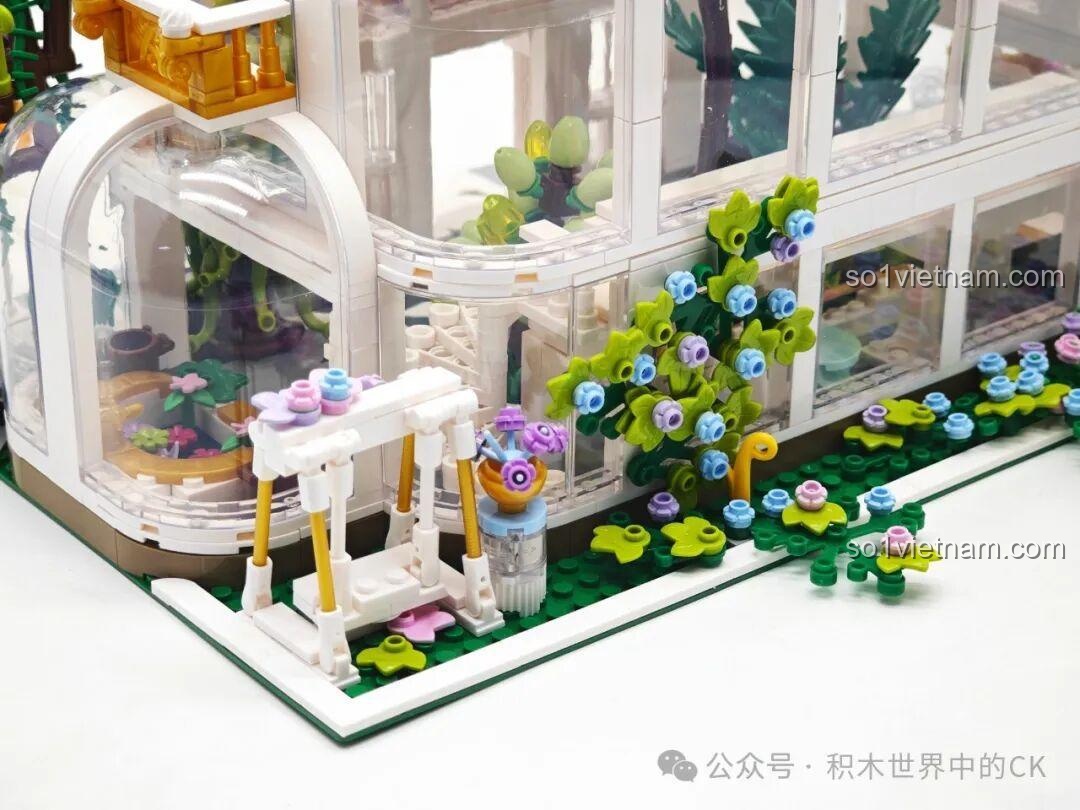 Chi tiết đèn LED chiếu sáng khu vực xích đu trong mô hình JIESTAR JJ9044 Vườn Bách Thảo.