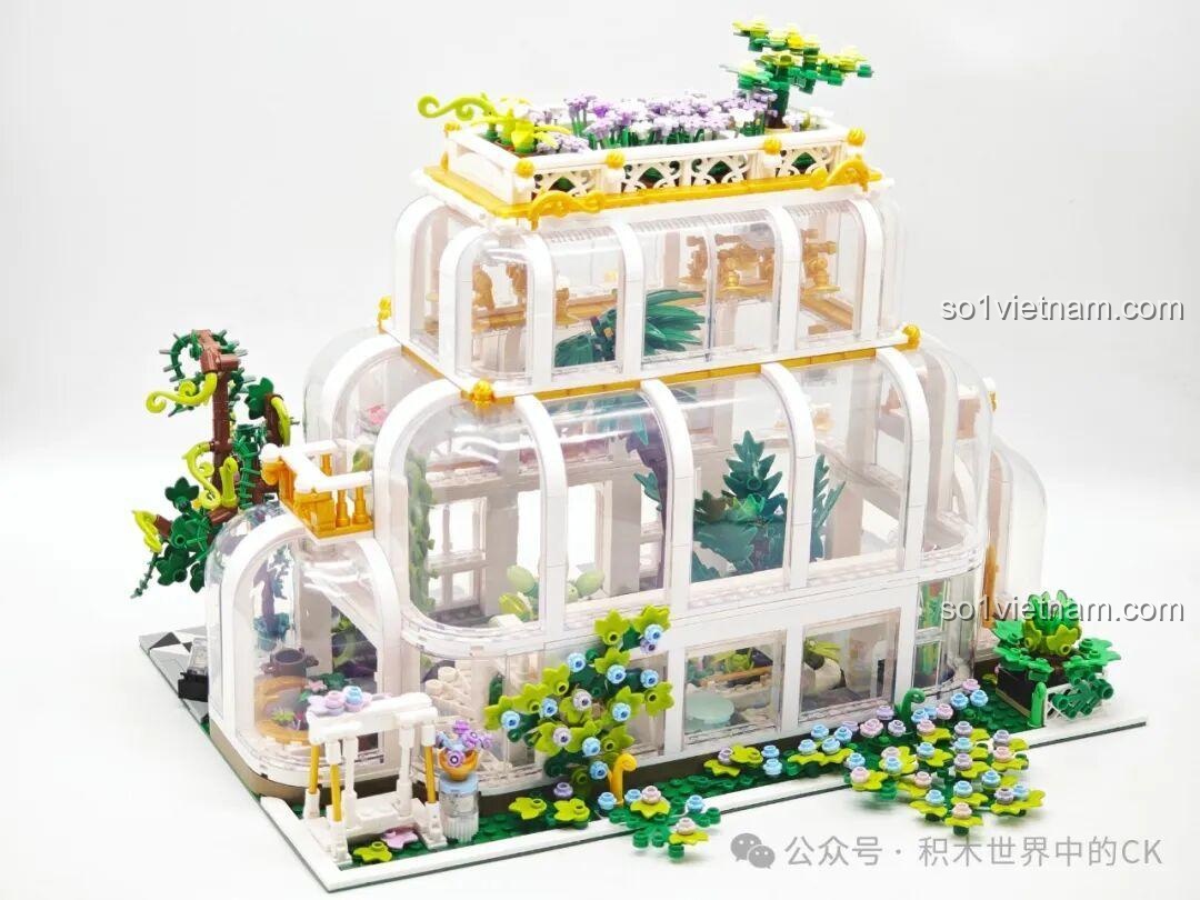 Mô hình JIESTAR JJ9044 Vườn Bách Thảo Tân Cổ Điển hoàn thành, nhìn từ phía sau.