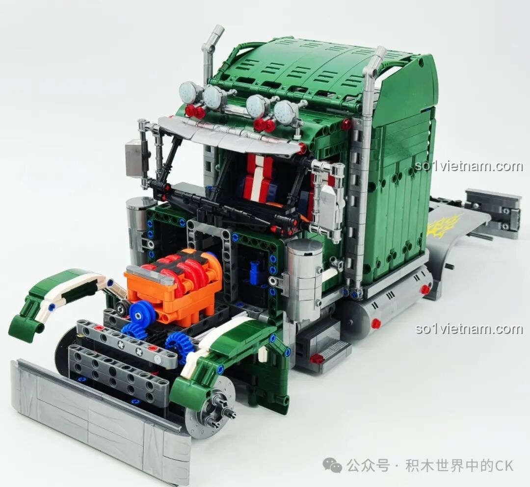 Phần đầu xe và cabin của JIESTAR JJ9069 Peterbilt 389 gần như hoàn chỉnh. Review JIESTAR JJ9069 Peterbilt 389.