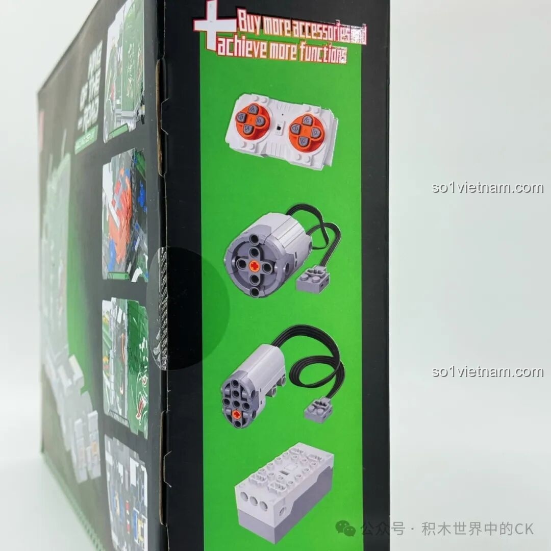 Mặt bên hộp bộ lắp ghép JIESTAR JJ9069 Xe đầu kéo Peterbilt 389, giới thiệu các phụ kiện điều khiển từ xa. Review JIESTAR JJ9069 Peterbilt 389.