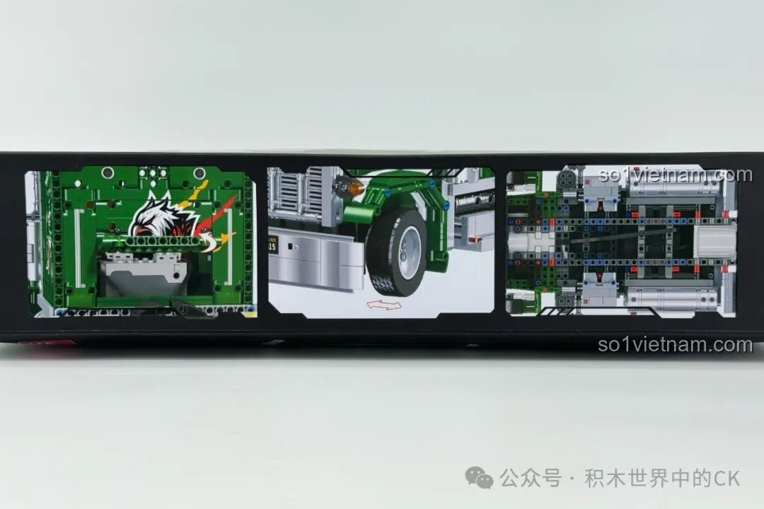 Cận cảnh các chi tiết kỹ thuật được thể hiện trên hộp bộ lắp ghép JIESTAR JJ9069 Peterbilt 389. Review JIESTAR JJ9069 Peterbilt 389.