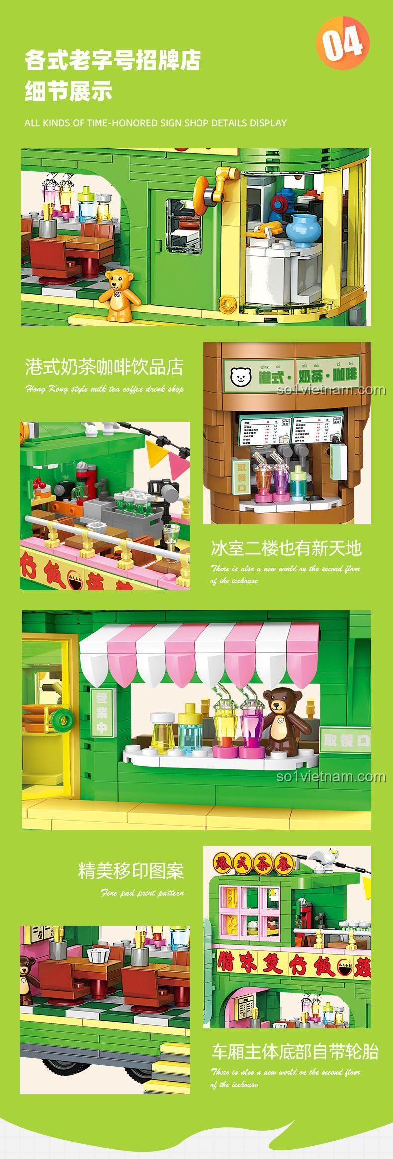 Tính năng đèn LED của bộ lắp ghép JIESTAR JJ9071 Nhà hàng Gấu, đồ chơi mô hình có đèn LED, tăng cường trải nghiệm chơi cho bé gái 6 tuổi.