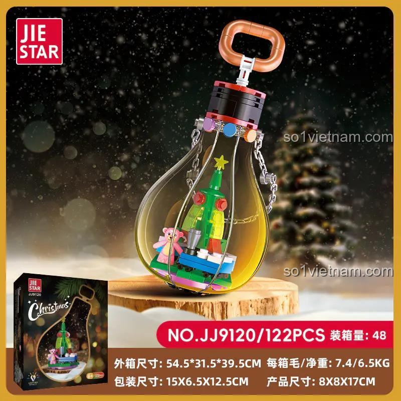 Đồ chơi mô hình Đèn Giáng Sinh JIESTAR JJ9120 Cây Thông Noel có hộp, bộ xếp hình 122 mảnh cho bé 6 tuổi, giá tiết kiệm