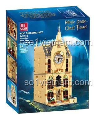 Hộp bộ xếp hình Tháp Đồng Hồ Lâu Đài Phép Thuật Hogwarts, 1255 chi tiết, quà tặng bé trai 8 tuổi, giá rẻ.