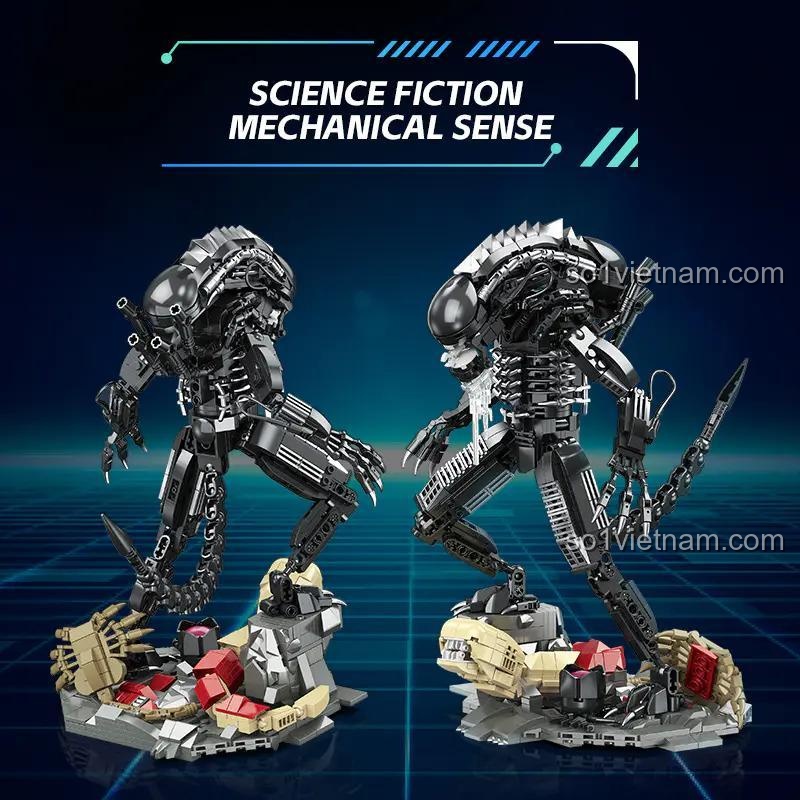 Mô hình Xenomorph JIESTAR JJ 9154 với các khớp nối linh hoạt, tạo nhiều tư thế kinh dị.