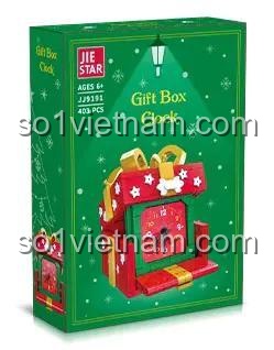 Hộp sản phẩm đồ chơi xếp hình JIESTAR JJ9191 Đồng hồ hộp quà, quà tặng Giáng Sinh tiết kiệm cho bé 6 tuổi