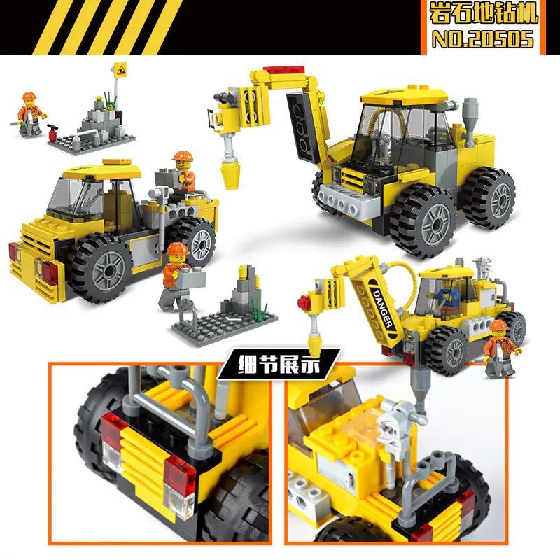 Bộ lắp ghép JIESTAR 20505 Máy Khoan Đá Công Trình, đồ chơi xây dựng cho bé trai 6 tuổi, cánh tay máy khoan linh hoạt, giá tốt