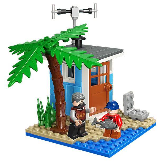 Bộ đồ chơi JIESTAR 20524 Khu nghỉ dưỡng bãi biển với 2 minifigures và cây dừa