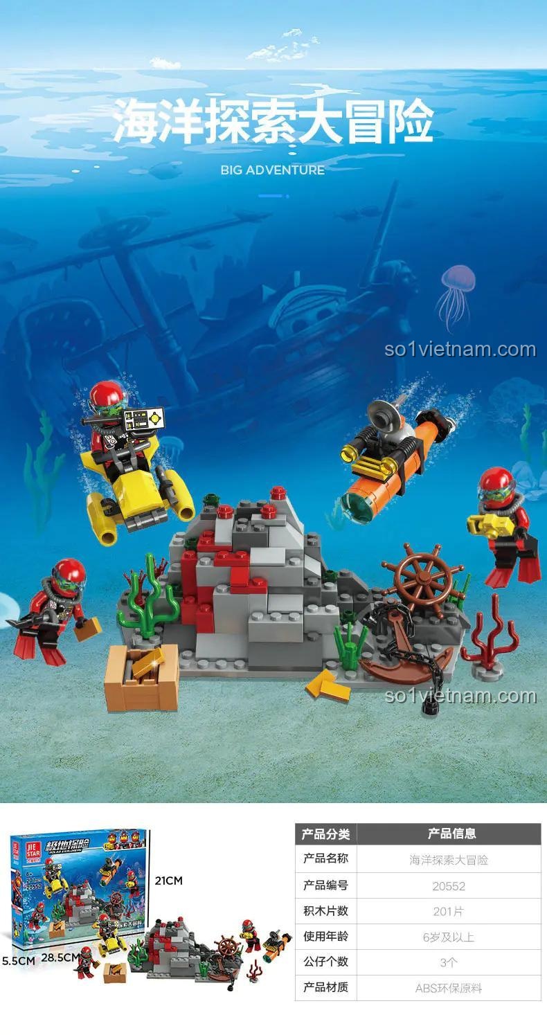 Mô hình bộ đồ chơi Khám Phá Đại Dương JIESTAR 20552