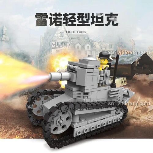 Xe tăng hạng nhẹ Renault FT JIESTAR 23049 với minifigure