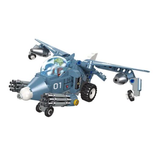 Máy bay chiến đấu Slug Flyer JIESTAR 37001 lắp ráp 268 chi tiết, tương thích LEGO®, động cơ dây cót, cho bé trai 6 tuổi