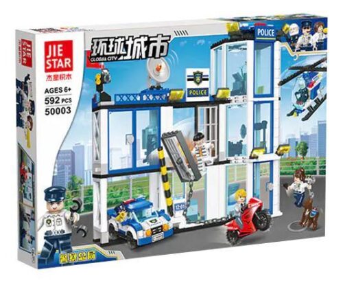 Bộ đồ chơi Sở Cảnh Sát Toàn Cầu JIESTAR 50003 cho bé trai 6 tuổi, có trực thăng, xe và mô tô cảnh sát, 592 mảnh ghép, giá tốt