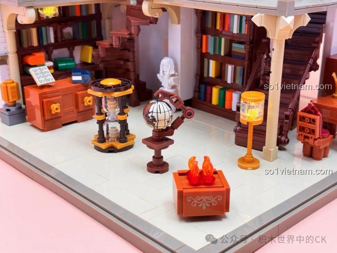 Mô hình lắp ghép JIESTAR 57015 Thư viện Châu Âu - bàn ghế gỗ