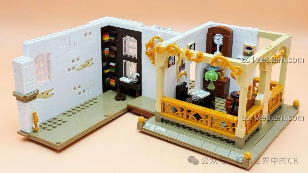 Mô hình lắp ghép JIESTAR 57015 Thư viện Châu Âu - cầu thang xoắn