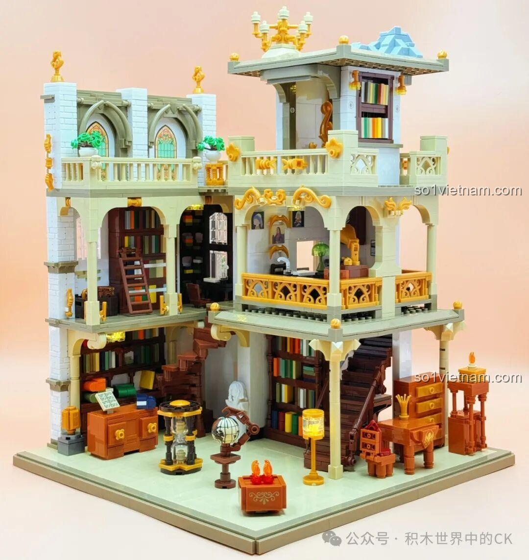 Mô hình lắp ghép JIESTAR 57015 Thư viện Châu Âu - đèn lồng