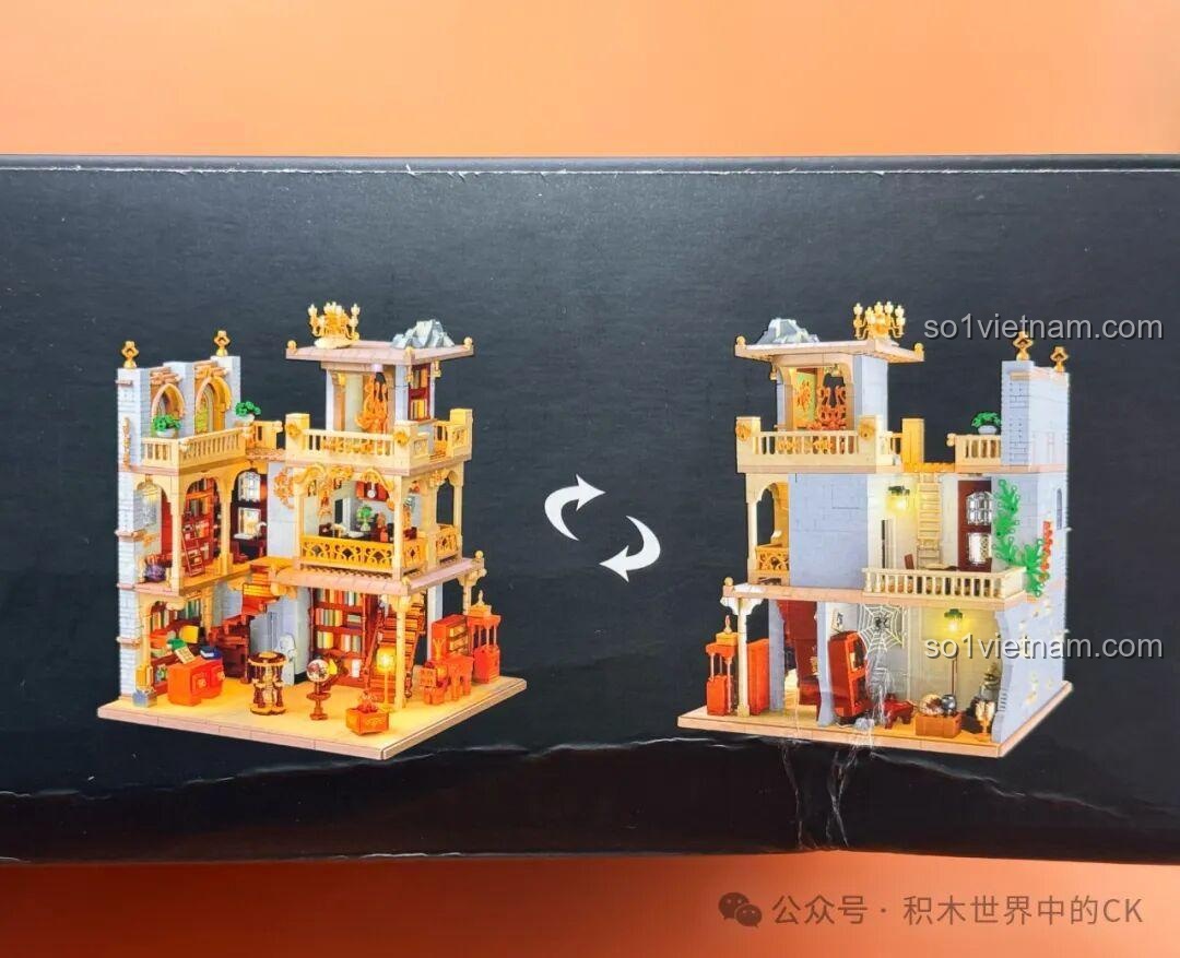 Mô hình lắp ghép JIESTAR 57015 Thư viện Châu Âu - ngoại thất