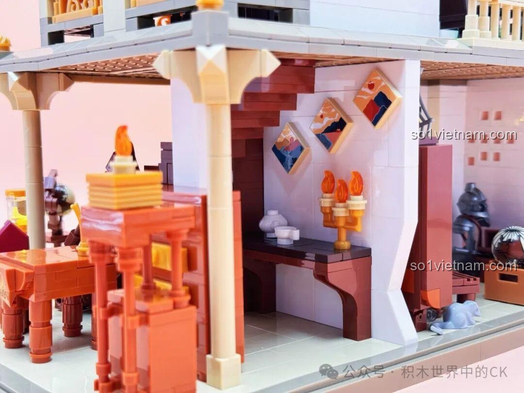 Mô hình lắp ghép JIESTAR 57015 Thư viện Châu Âu - tủ gỗ