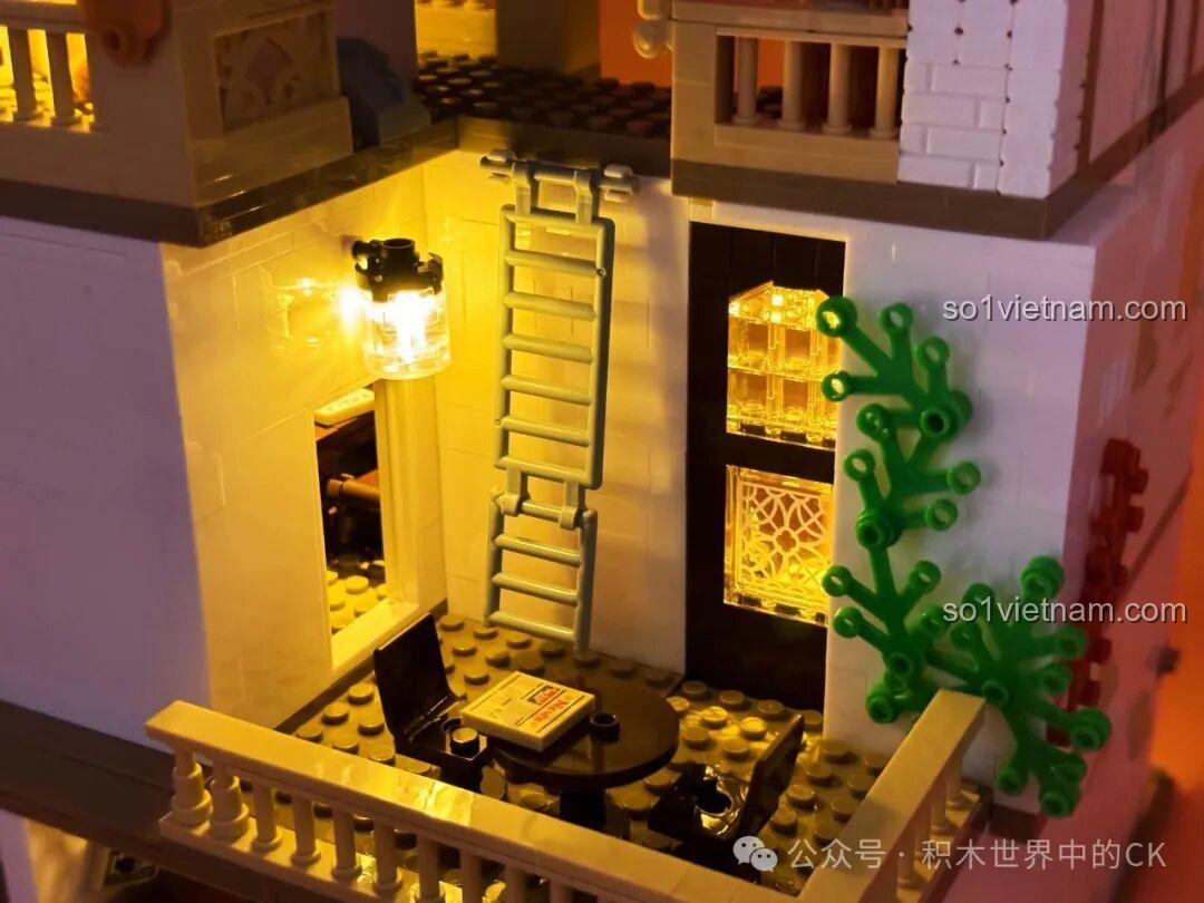 Mô hình lắp ghép JIESTAR 57015 Thư viện Châu Âu - với đèn LED trang trí tổng thể