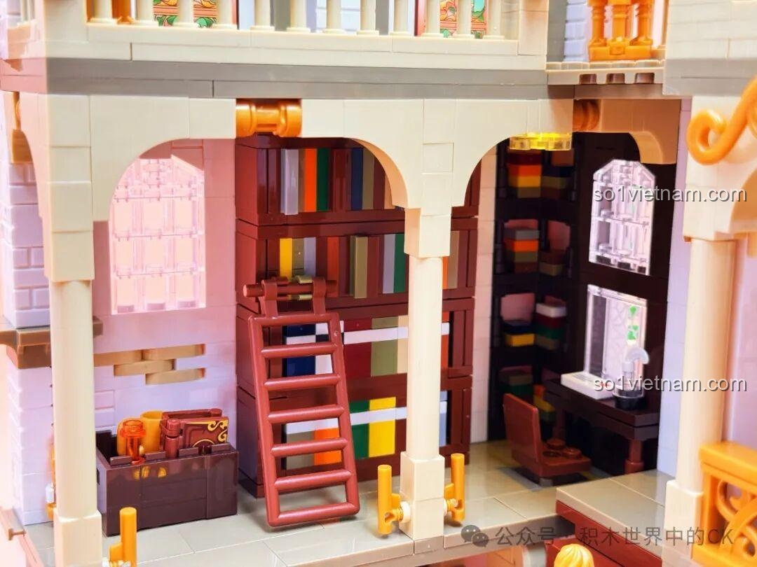 Mô hình lắp ghép JIESTAR 57015 Thư viện Châu Âu - với đèn sáng trọng
