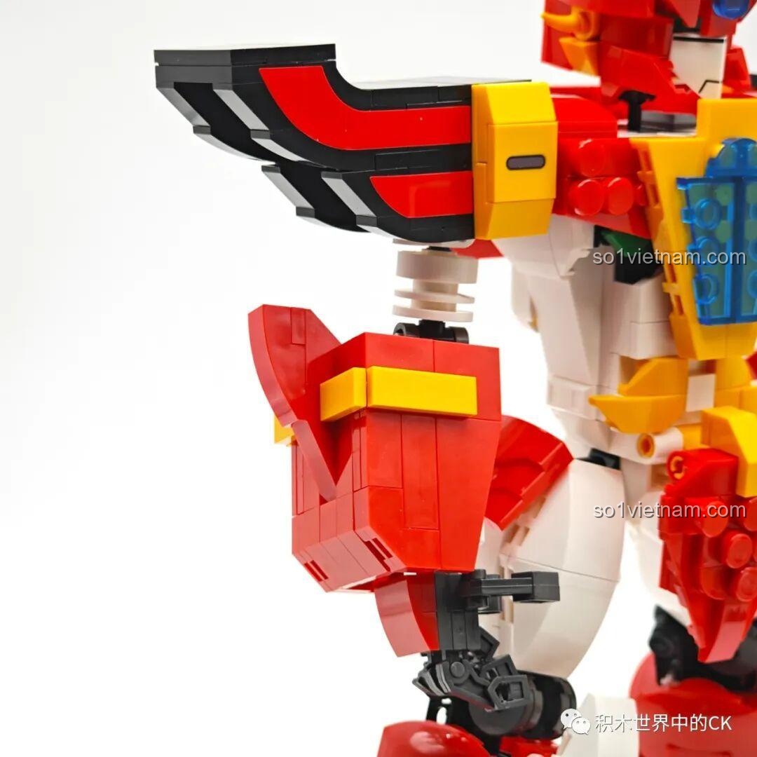Mô hình Robot Chiến Binh Trái Đất JIESTAR 58033 với nền sáng tạo nhìn từ sau