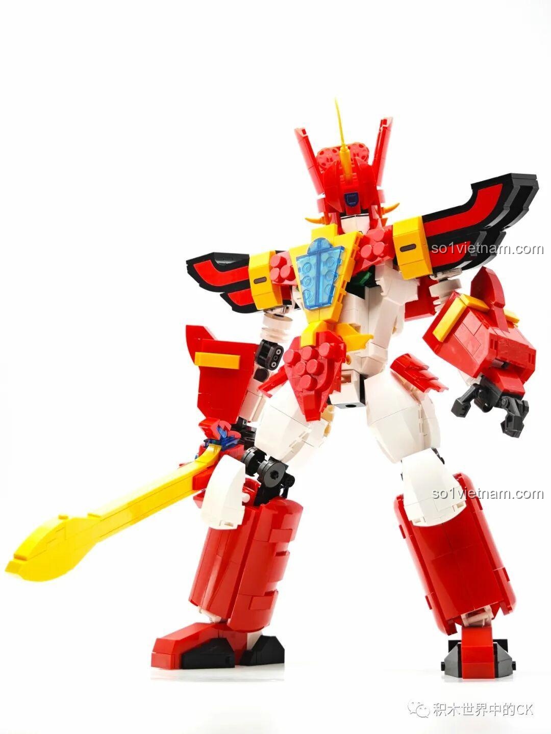 Chi tiết cánh tay phải Robot Chiến Binh Trái Đất JIESTAR 58033 trên nền sáng tạo