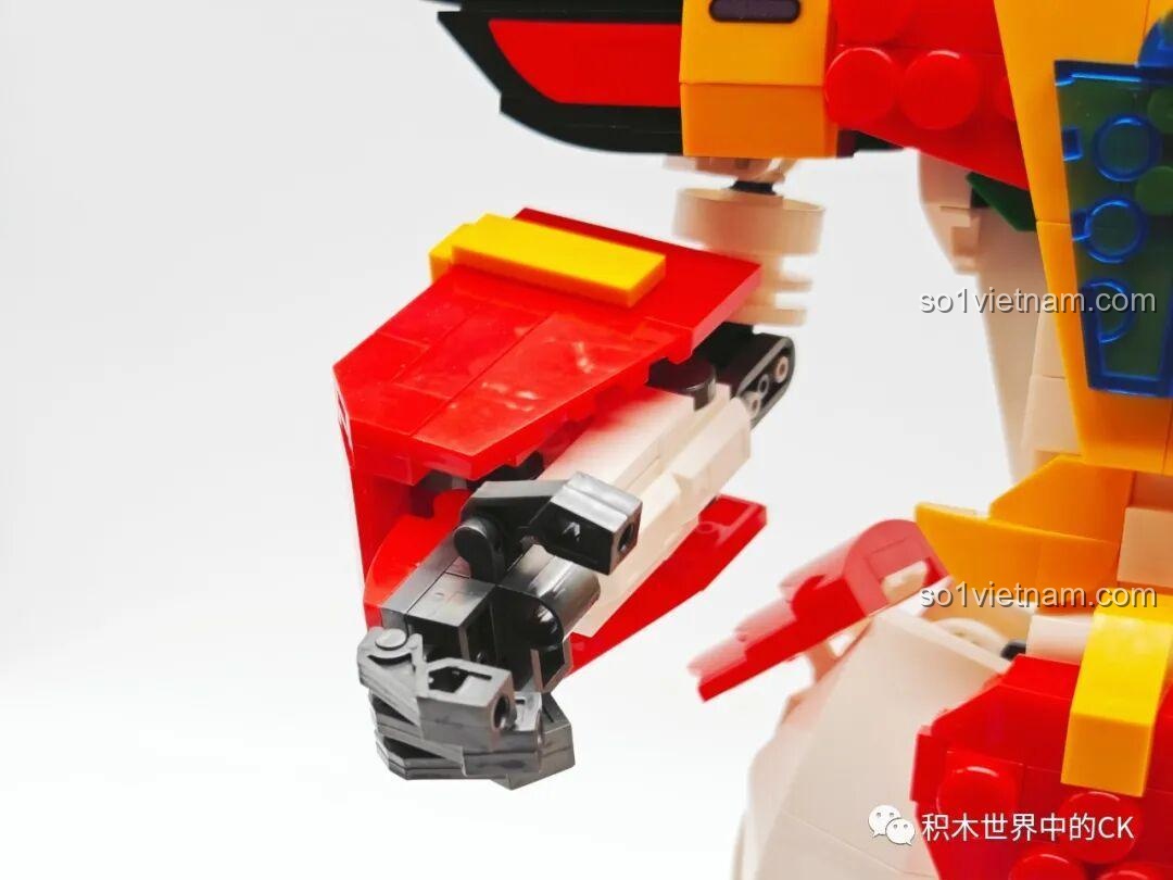 Chi tiết đầu Robot Chiến Binh Trái Đất JIESTAR 58033 trên nền sáng tạo