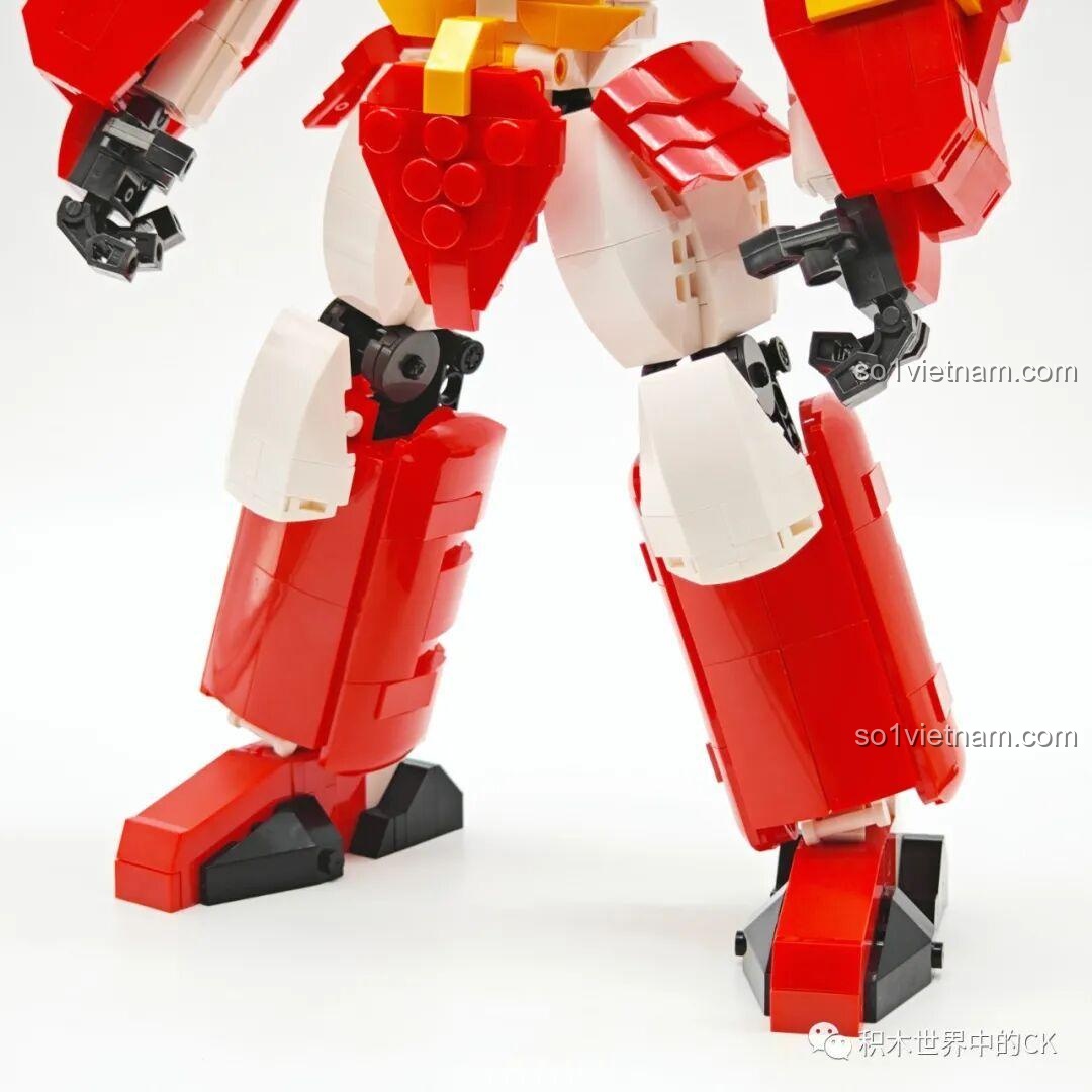 Chi tiết thân Robot Chiến Binh Trái Đất JIESTAR 58033 trên nền sáng tạo