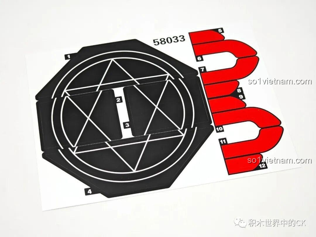 Bộ decal dán cho mô hình JIESTAR 58033 Robot Chiến Binh Trái Đất