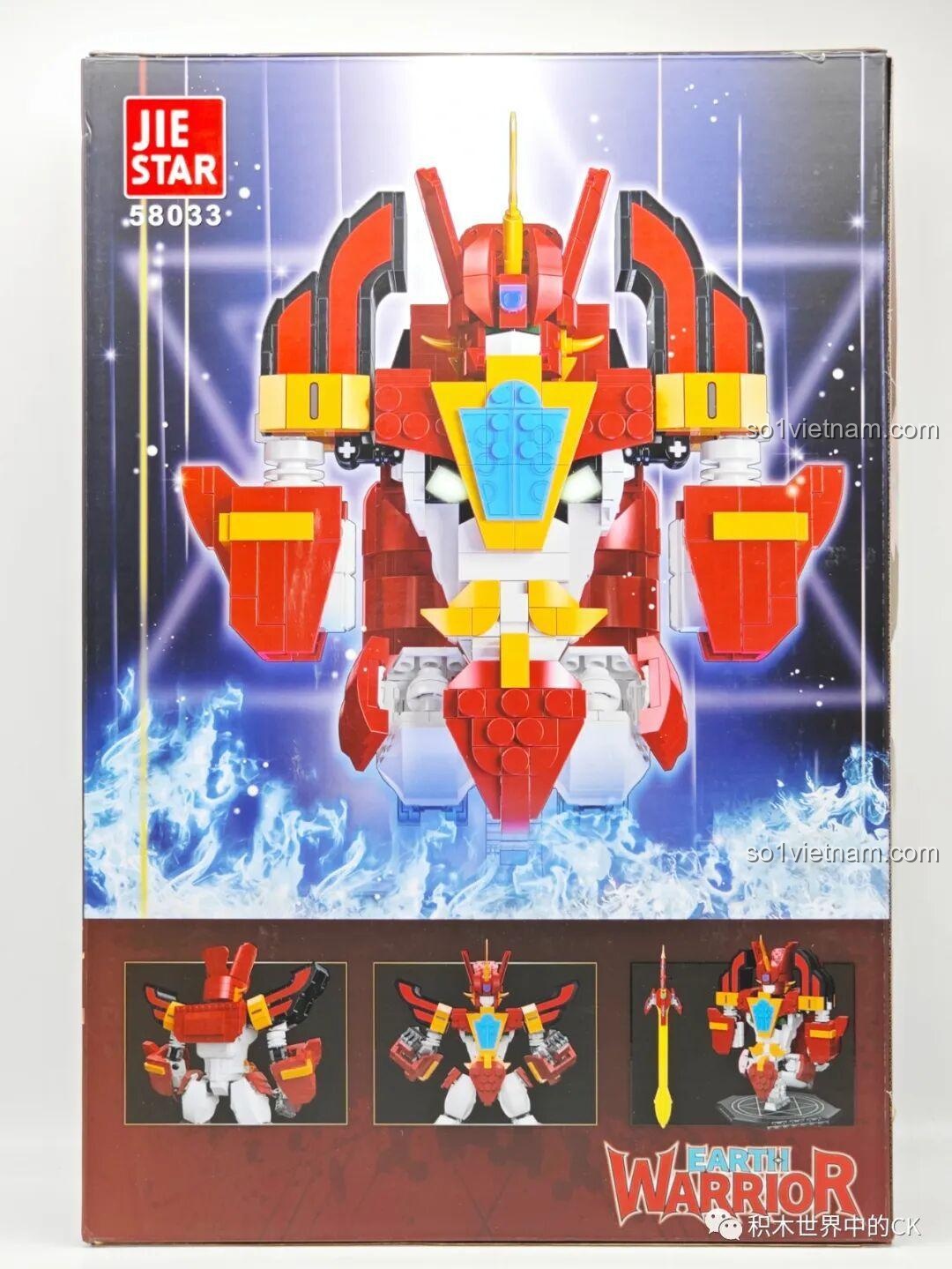 Hộp sản phẩm JIESTAR 58033 Robot Chiến Binh Trái Đất và các góc nhìn khác nhau