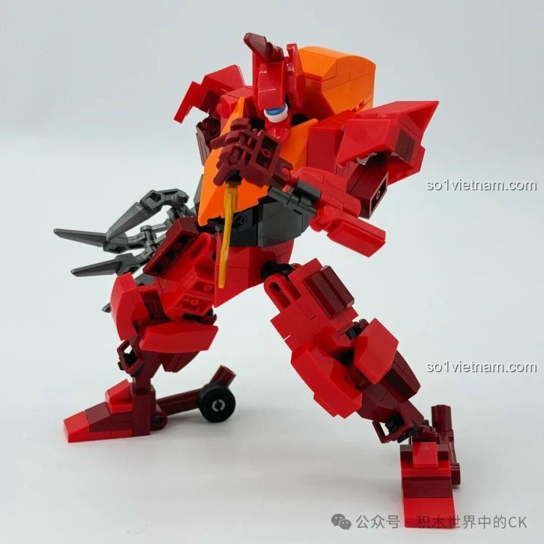 Robot Lancelot JIESTAR 58161 trong tư thế chiến đấu, bộ lắp ráp 249 mảnh