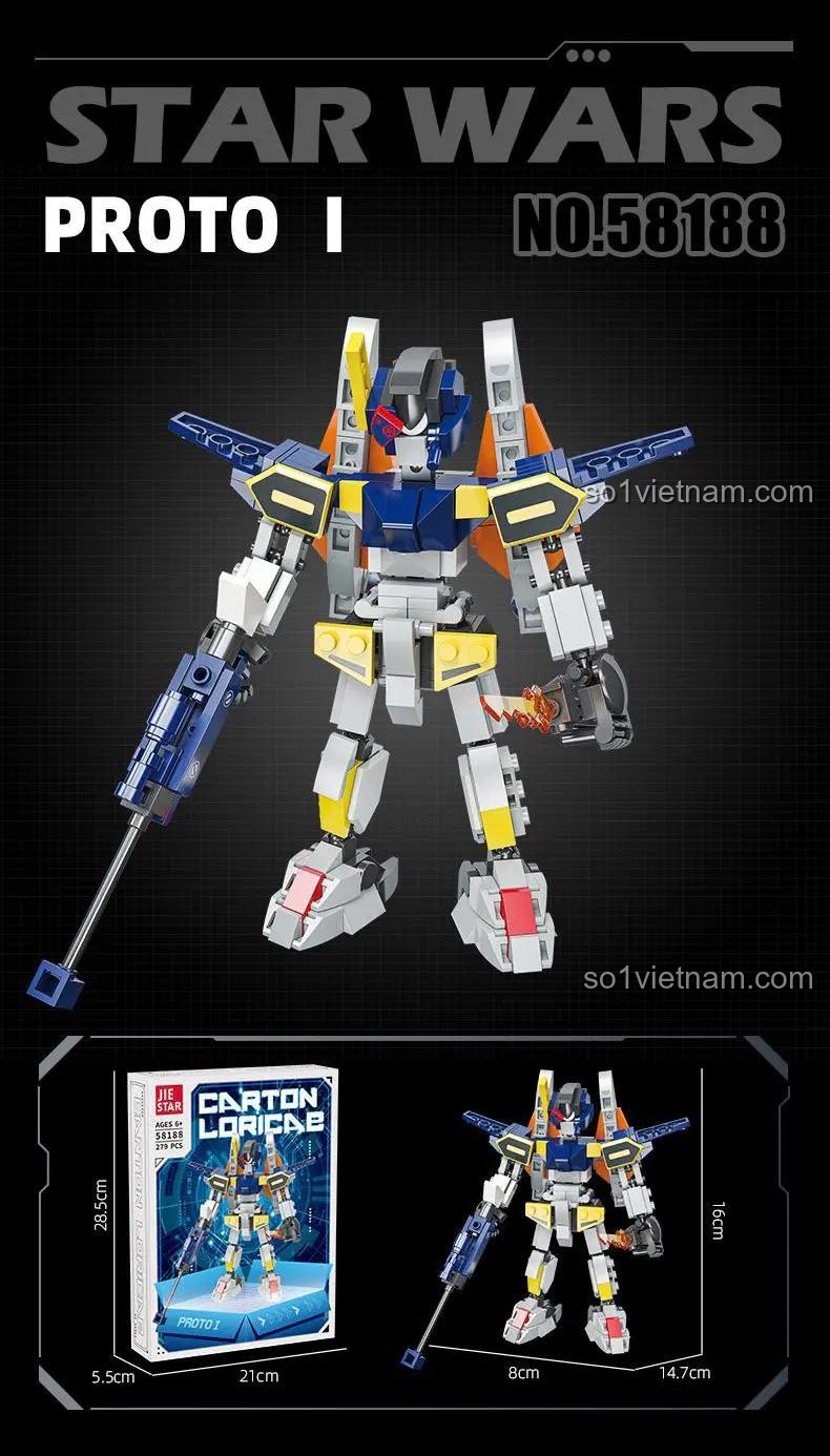 Hộp sản phẩm JIESTAR 58188 Proto I robot biến hình