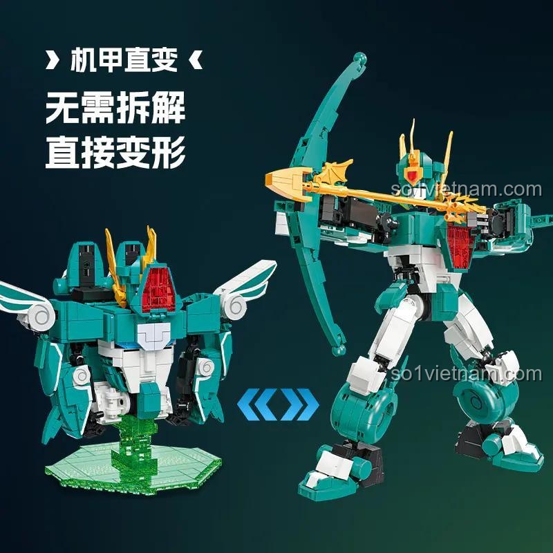 Robot Biến Hình JIESTAR 58210 Storm Warrior - Khả năng biến hình trực tiếp, 1274 chi tiết, khớp nối đa khớp