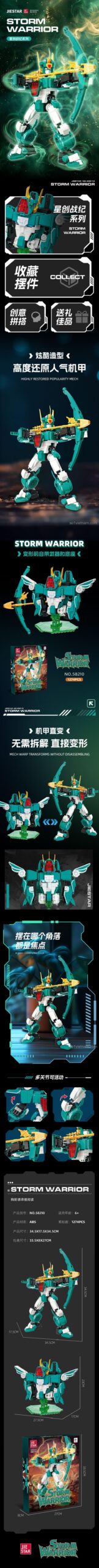 Robot Biến Hình JIESTAR 58210 Storm Warrior - Thiết kế chi tiết, 1274 mảnh ghép, biến hình trực tiếp