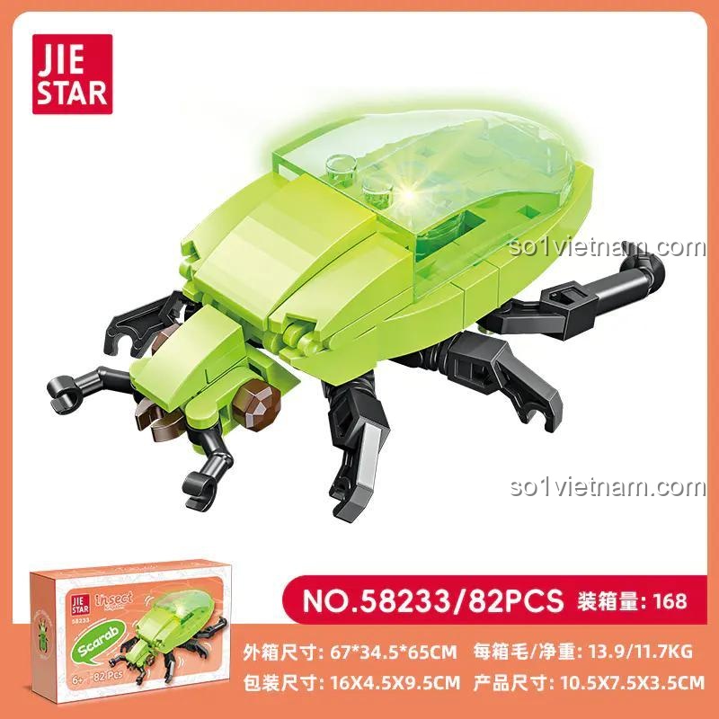 Hộp sản phẩm JIESTAR 58233 Bọ cánh cứng đồ chơi lắp ráp cho bé trai 6 tuổi