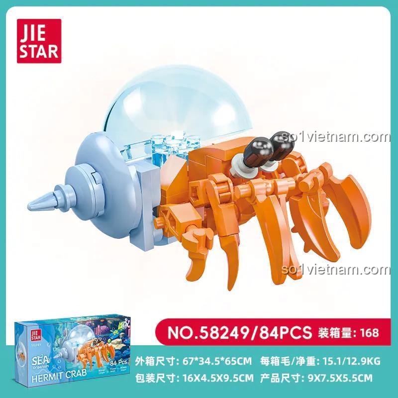 Hộp sản phẩm Bộ Lắp Ghép Cua Đóng Vay JIESTAR 58249 - Đồ chơi sáng tạo, quà tặng ý nghĩa cho bé